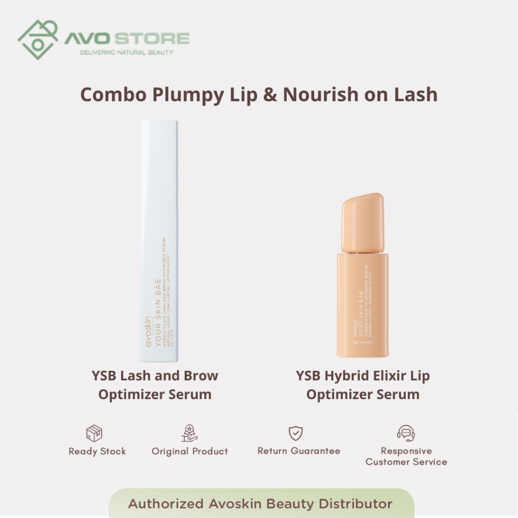 Combo Plumpy Lip & Nourish on Lash - YSB Elixir Lip Optimizer Serum & YSB Lash and Brow Optimizer Serum