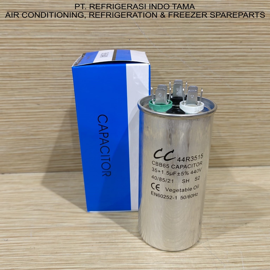 Capacitor CC Round 35 + 1.5 UF - 440V Bulat
