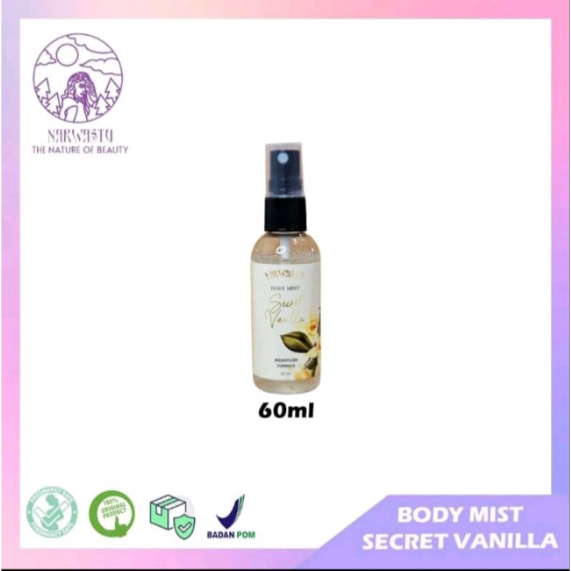 Body mist Narwastu secret vanilla 60ml