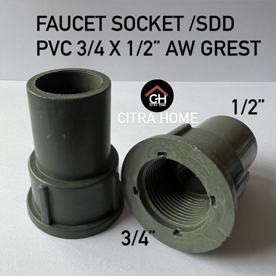 Faucet Socket /SDD PVC AW 3/4 x 1/2" GREST
