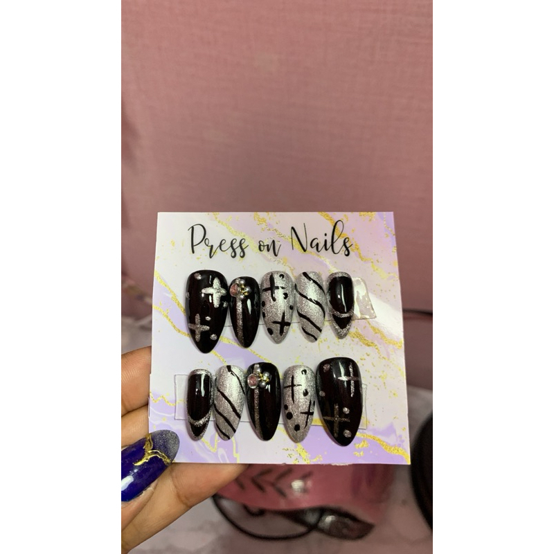 Press on nails Black simple