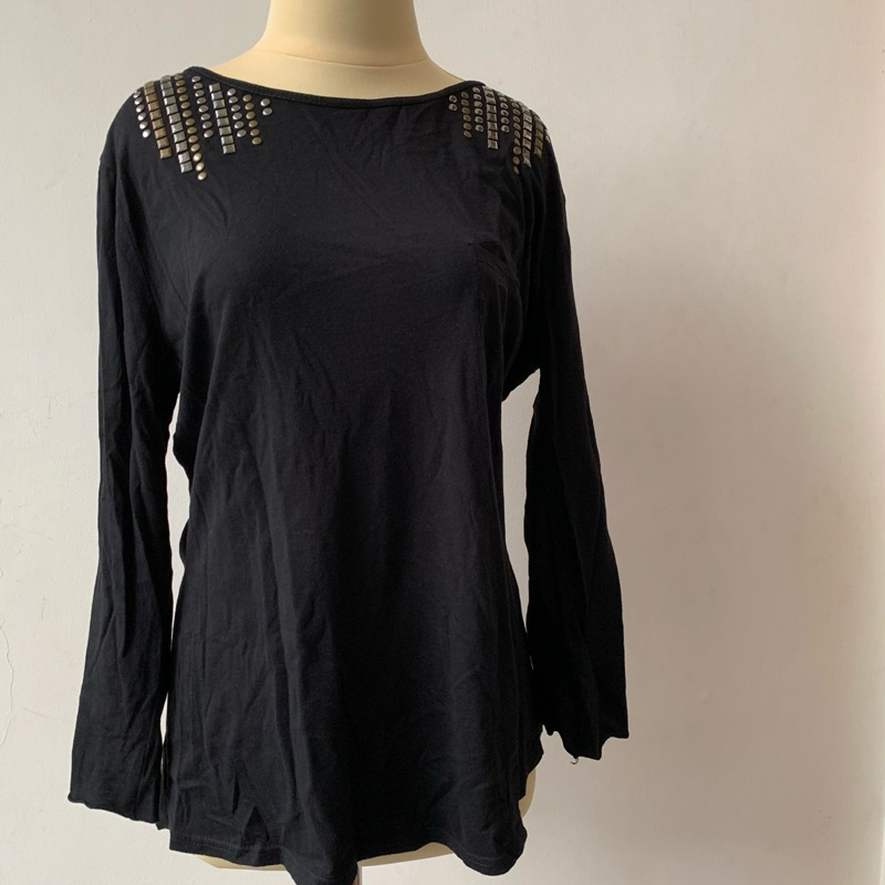 ZARA black studded top - Preloved