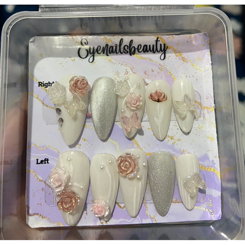 PRESS ON NAILS FOR WEDDING WHITE