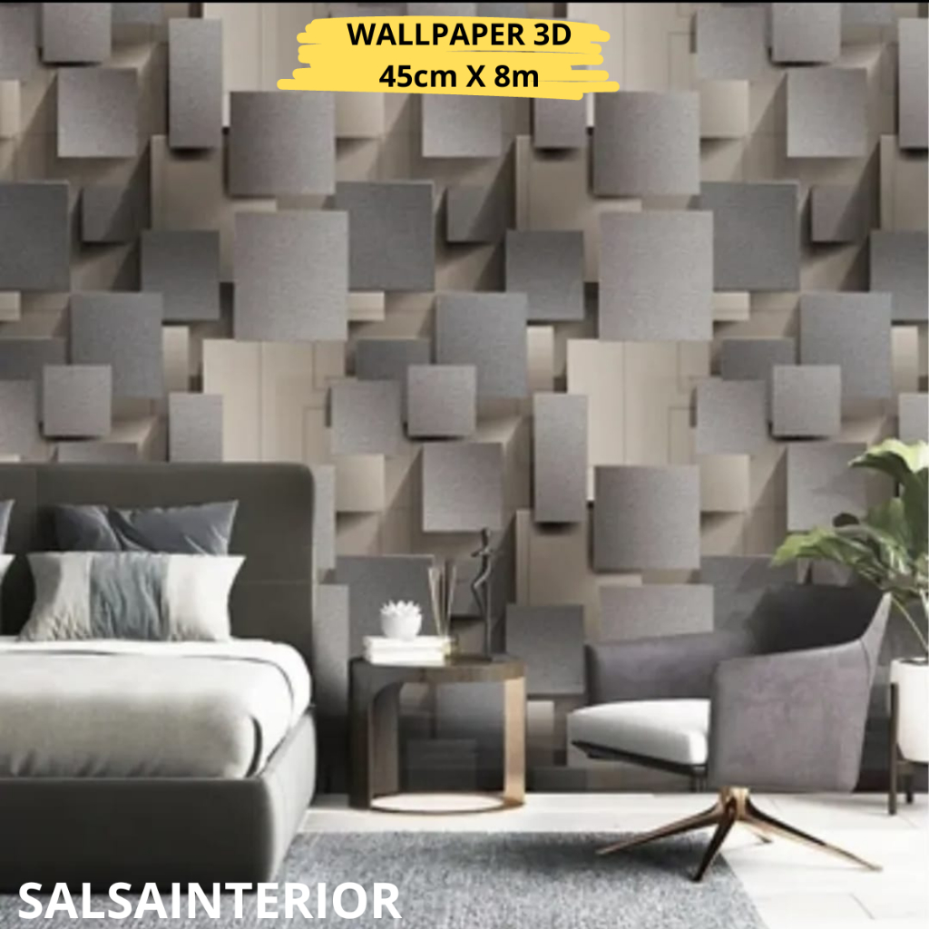 WALLPAPER dinding 3D stiker dinding 45cm x 8meter