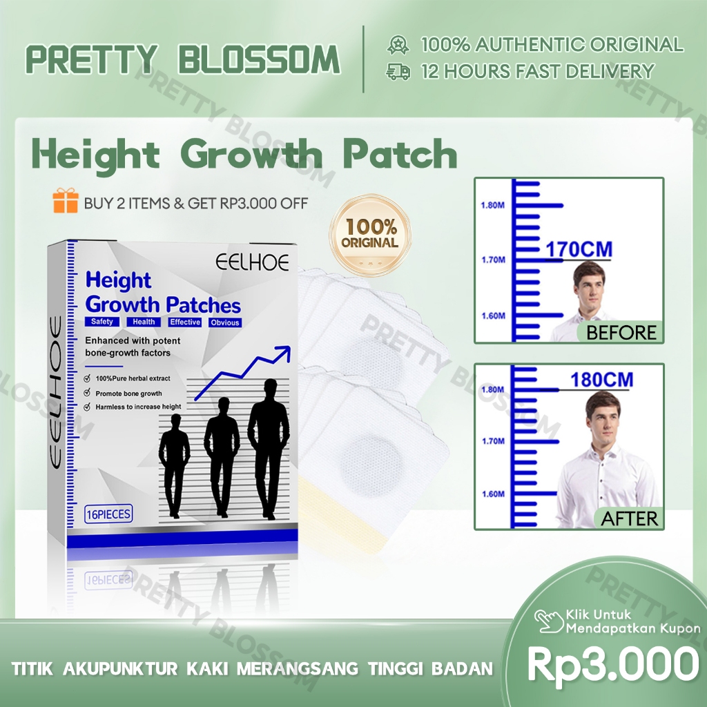 EELHOE Height Growth Patch 16pcs Height Increase Koyo Height Promotion Growth Patch