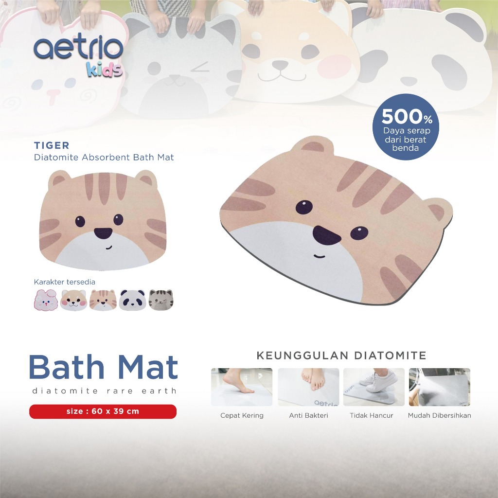 DIATOMITE ABSORBENT MAT TIGER | BATH MAT