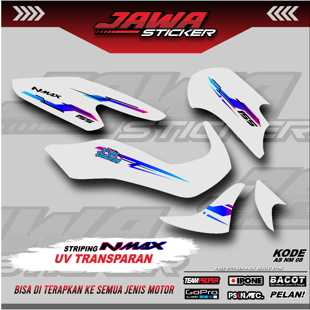Striping NMAX transparan kode as 08