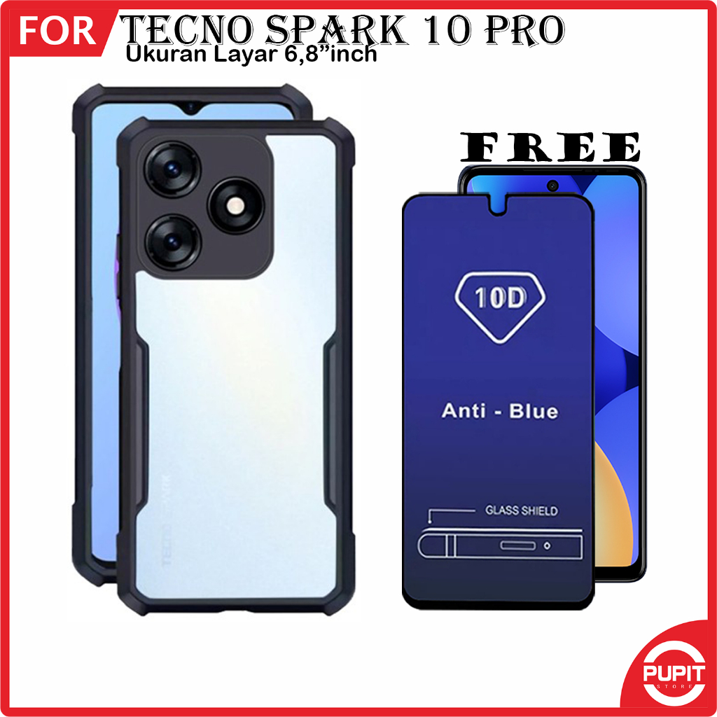 Paket 2in1 Case Tecno Spark 10 10c 10 Pro Softcase Shockproof Protect Camera Casing