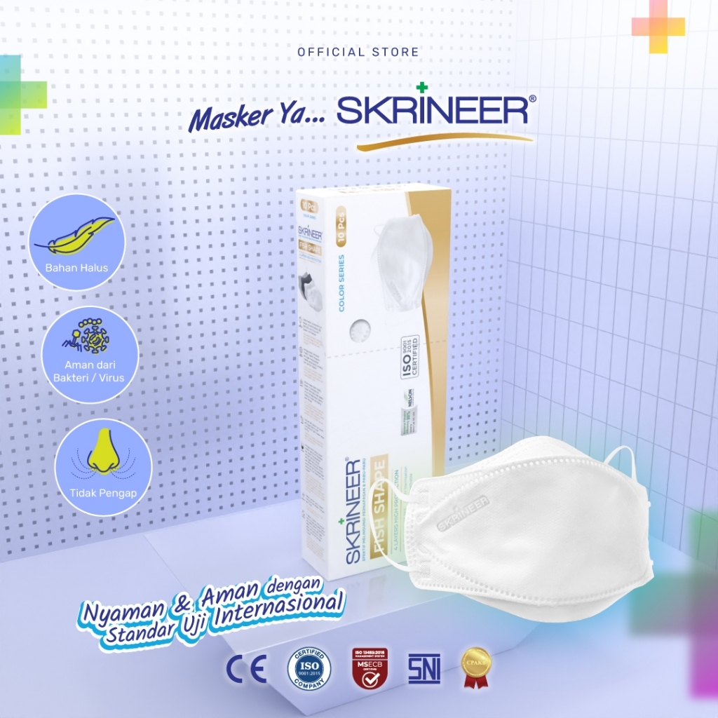 Masker Fish Shape 4 ply Earloop  isi 10 pcs