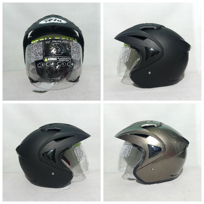 HELM HIU ARROW WARNA SOLID DOUBLEVISOR ORIGINAL