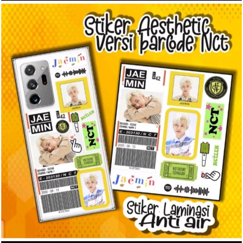 STIKER AESTHETIC VERSI BARCODE NCT