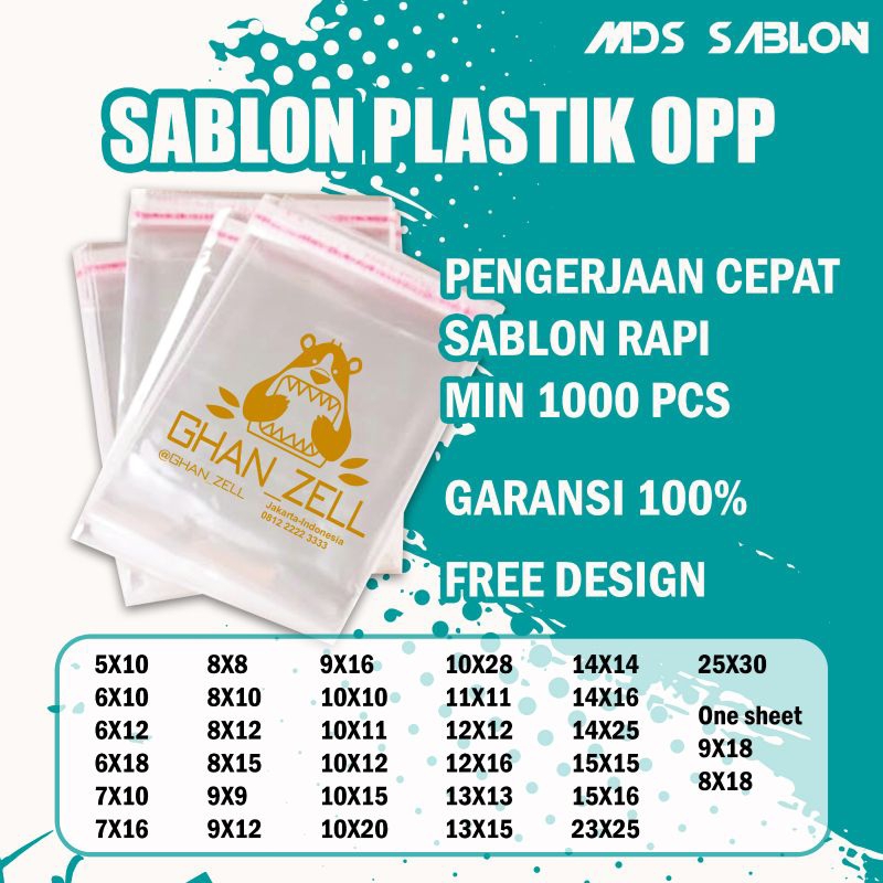 sablon plastik opp 14x22