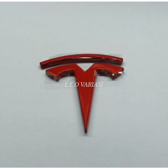 Emblem Logo TESLA Merah