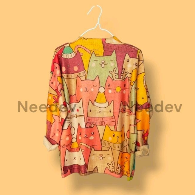 SWEATER KUCING FULL PRINTING BKK