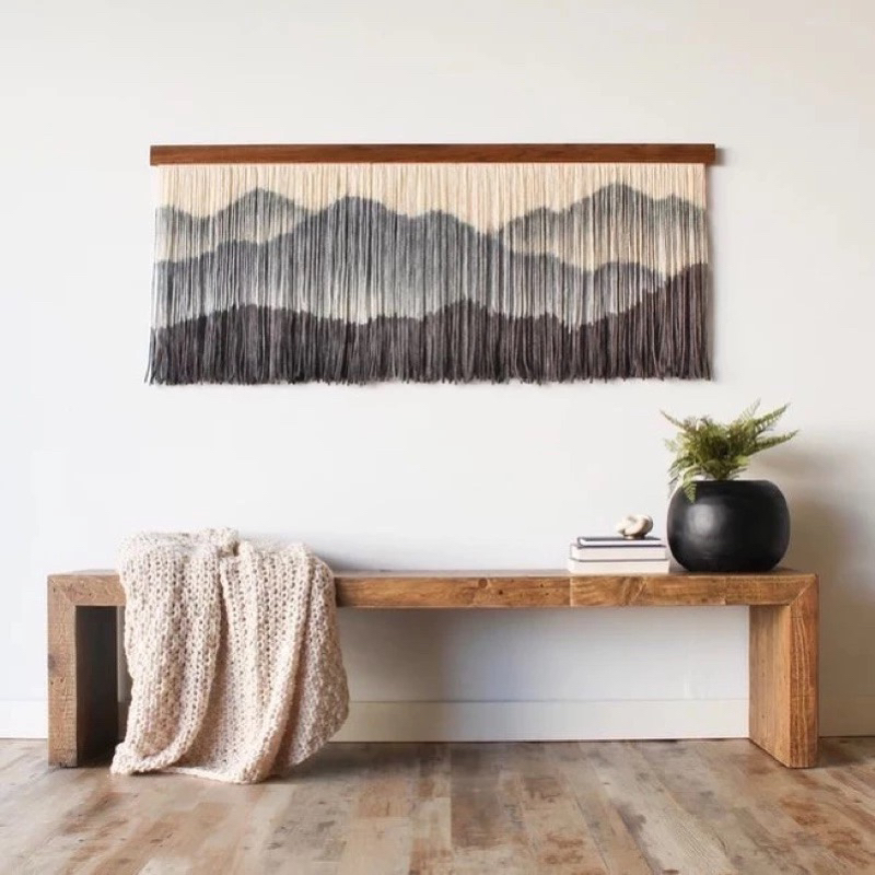 Macrame mountain monochrome 100x45cm