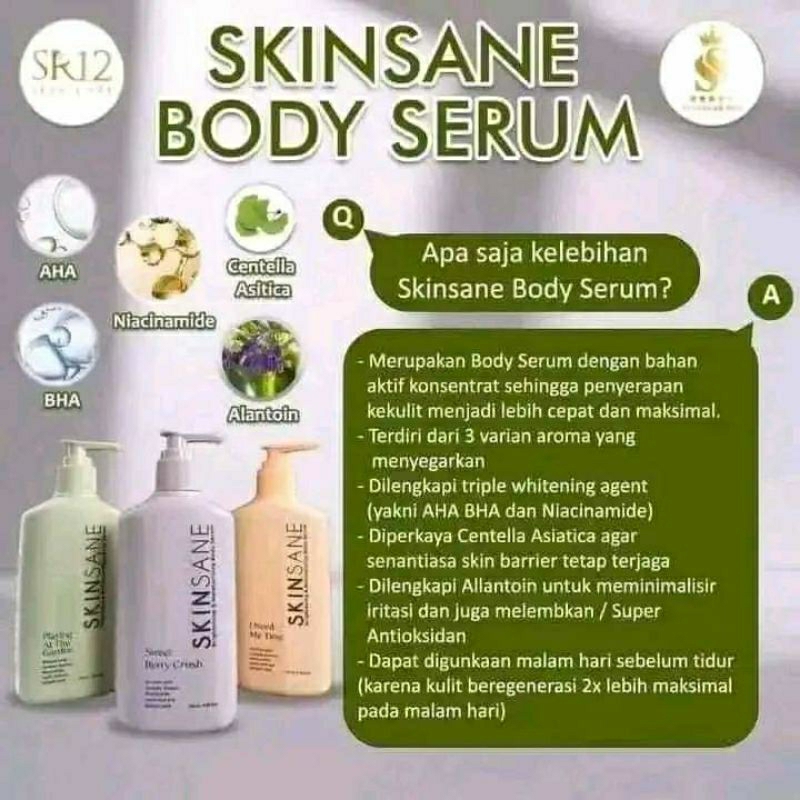 skinsane body serum/BPOM/HALAL