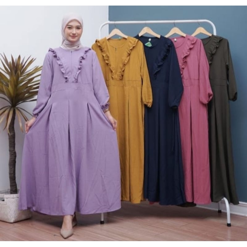 Gamis Cringkle Polosan - Joglo Batik