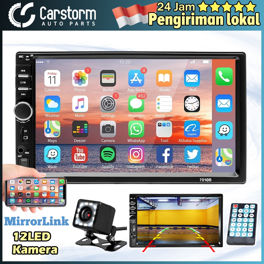 Carstorm Head Unit Double Din 7 Inch Bluetooth Touch Screen