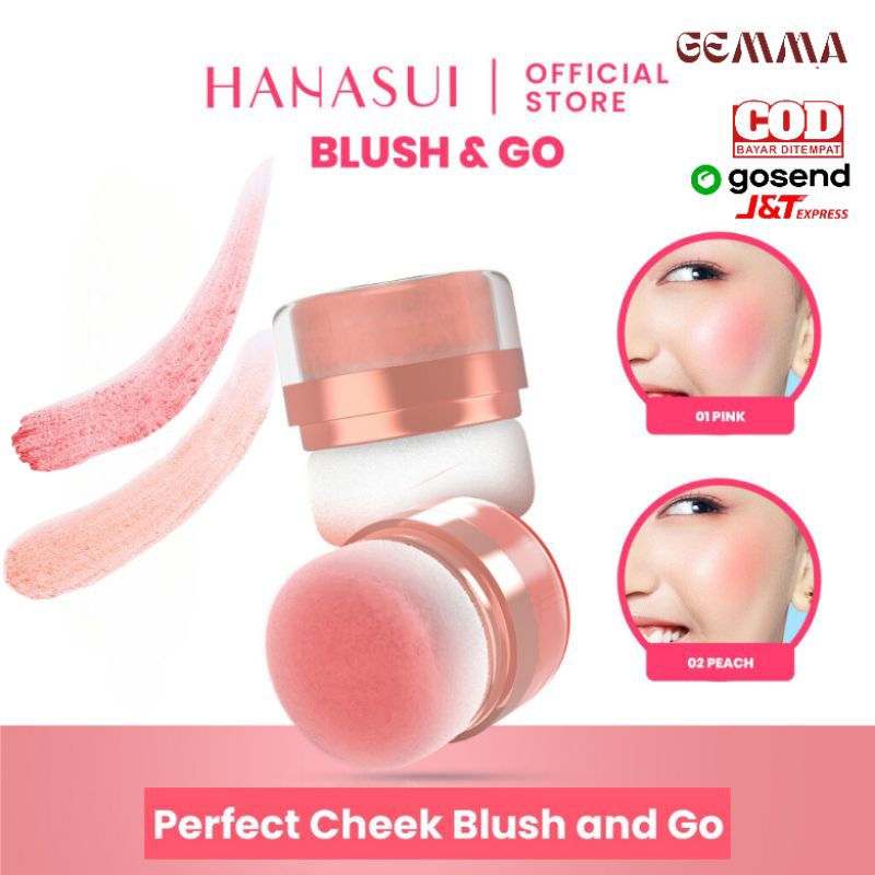 (GOSEND/COD) HANASUI PERFECT CHEEK BLUSH & GO POWDER