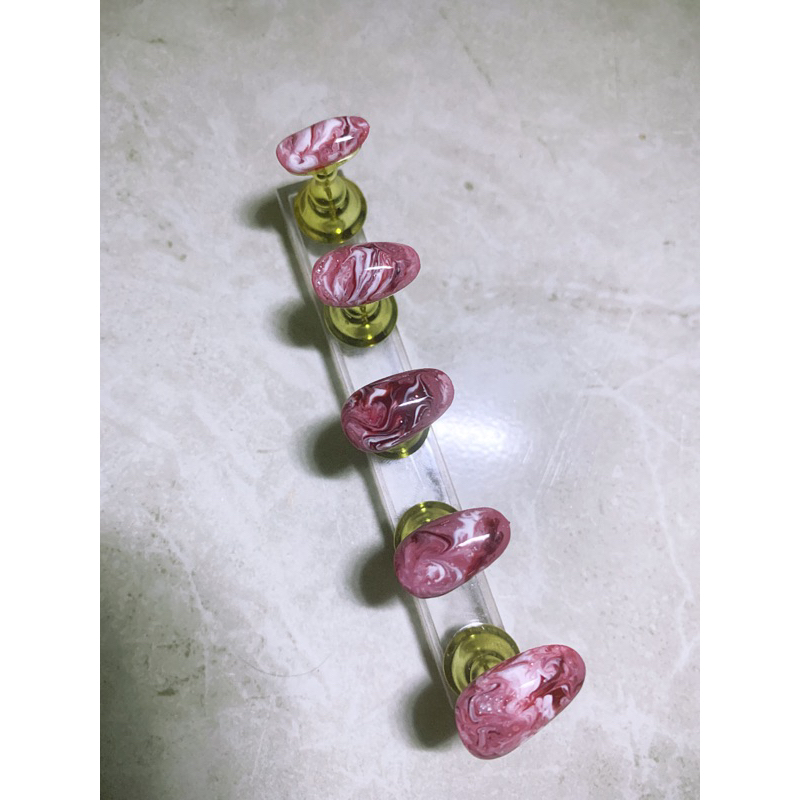Nail Art Maroon Marble