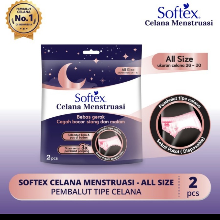 pembalut celana menstruasi softex isi 2 pcs