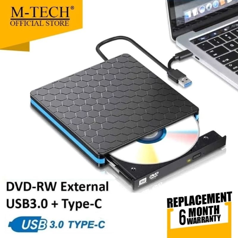EXTERNAL DVD-RW USB 3.0 + TYPE C MTECH