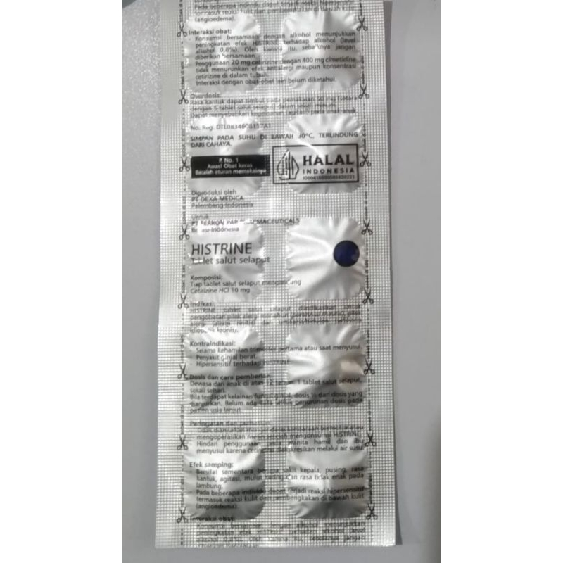 Histrine strip 10mg