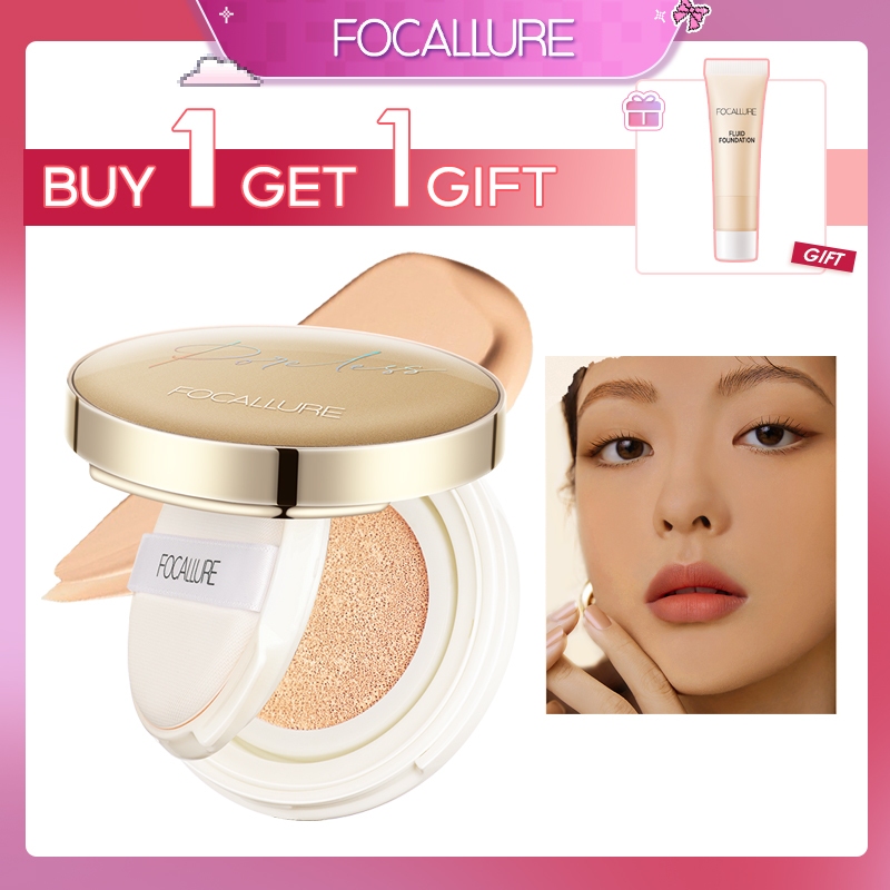 FOCALLURE #GoldenAge Poreless BB Cushion Full Coverage Foundation fa198