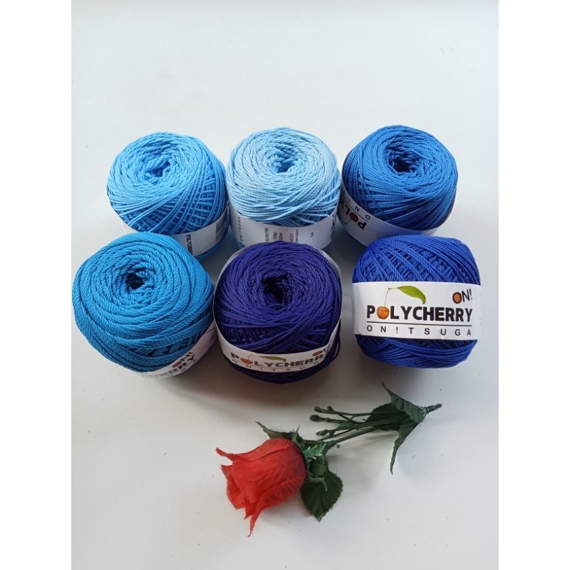 Benang Rajut Polyester Polycherry Onitsuga Seri Biru