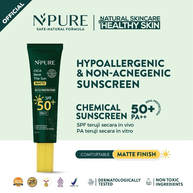 N’PURE sunscreen 35spf 50++spf
