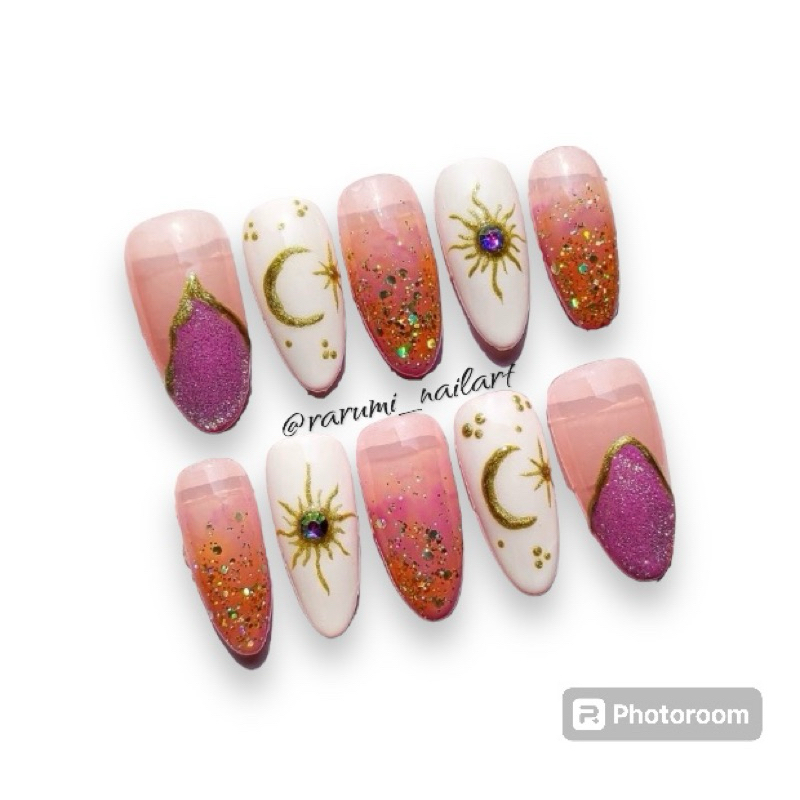 PRESS ON NAILS TYPE STAR MOON