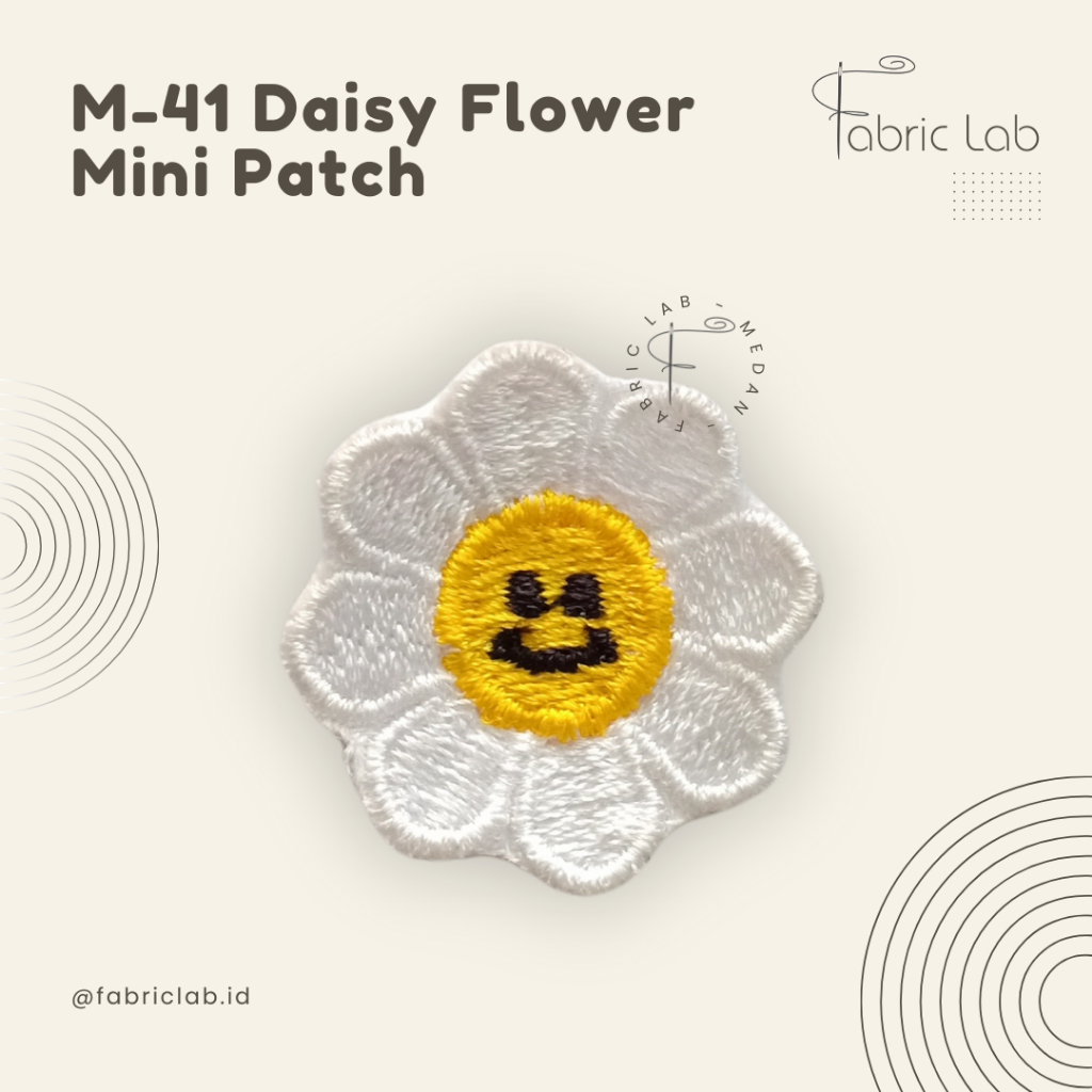 M-41 Daisy Flower Mini Patch Iron Patch or Sew Patch Logo Bordir