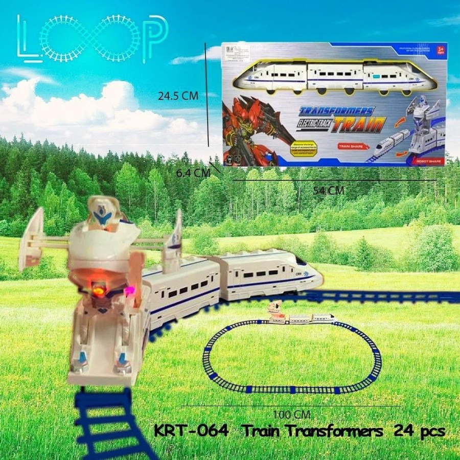 Mainan Anak Kereta Api Halilintar LOOP / Train Transformer 2In1 - KRT064