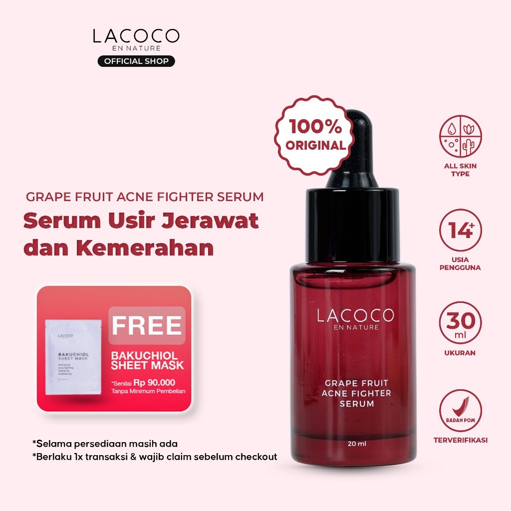 Lacoco Grape Fruit Acne Fighter Serum 20ml