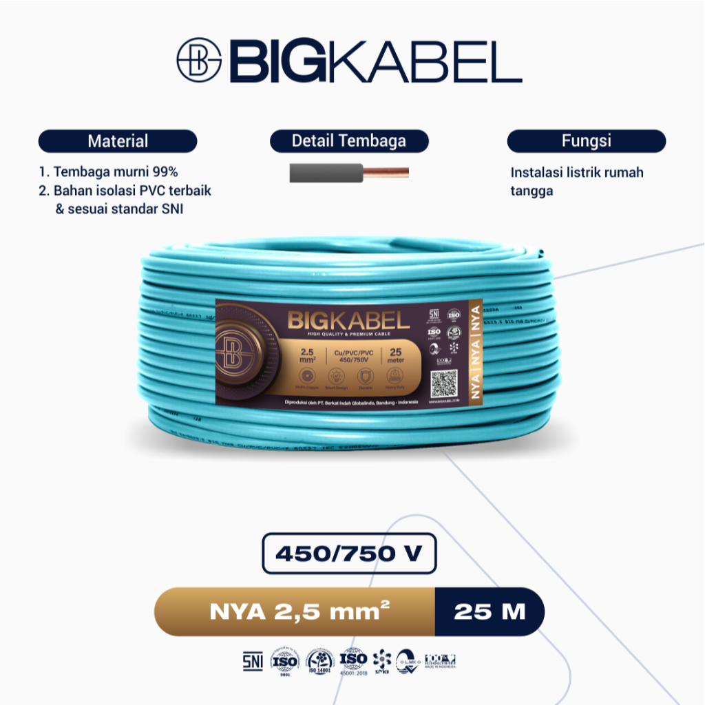 BIG Kabel - NYA 2.5mm - Biru