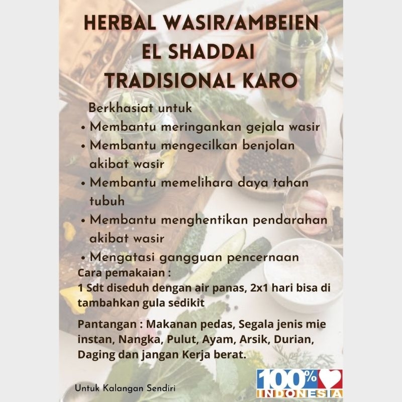 Serbuk Ambeien tradisional Karo