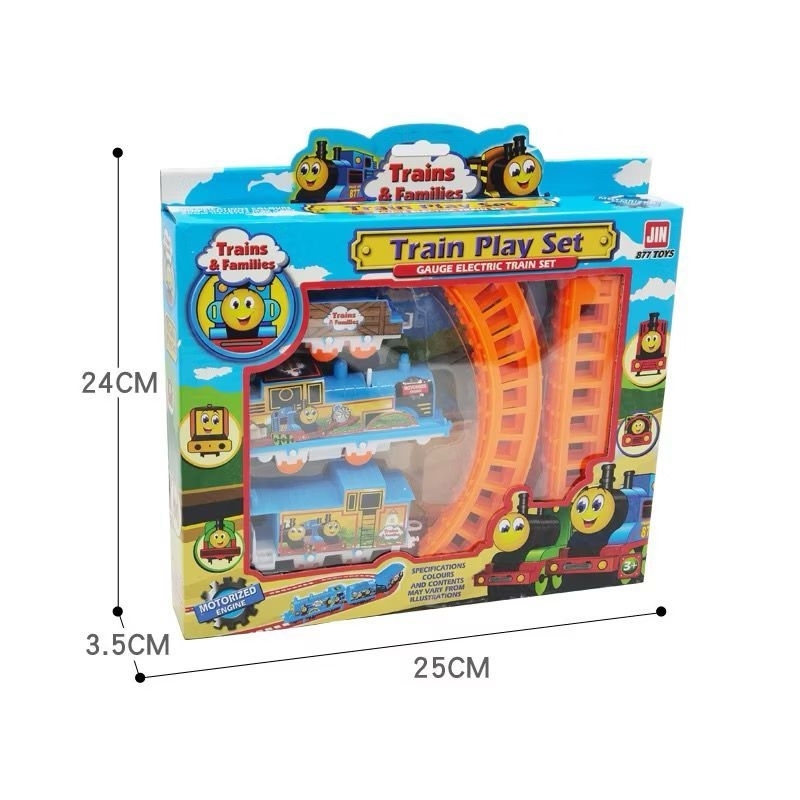 Mainan anak rel kereta api play set 3 gerbong