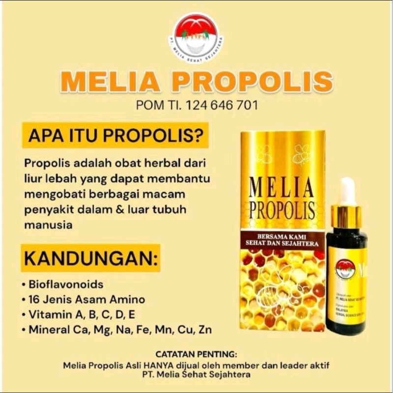 (ORIGINAL 100%) Melia Propolis 30ml
