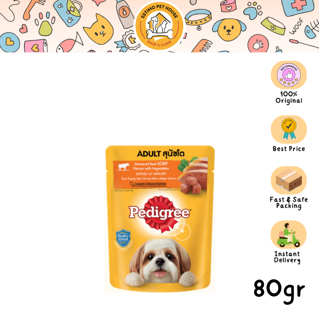 PEDIGREE Beef & Vegetables 80gr Makanan Basah Anjing