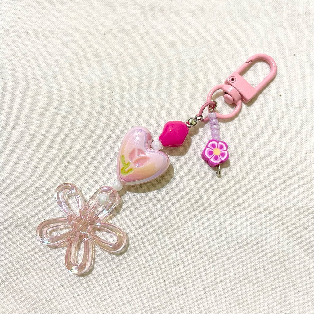 keychain flower pink