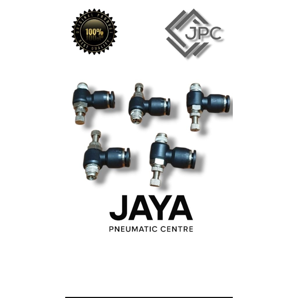 Fitting Pneumatic Speed Control ESC 06-02 Fitting Pneumatic Hitam
