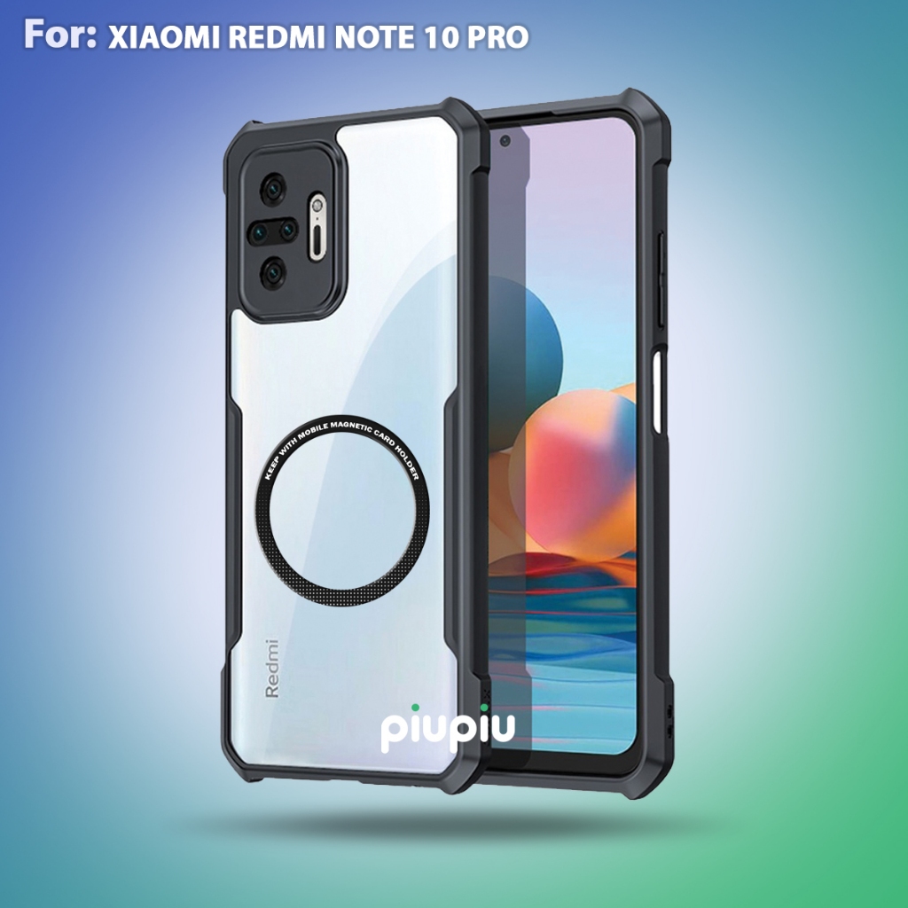 Case Xiaomi Redmi Note 10 Pro Casing Transparan With Ring Magnetic
