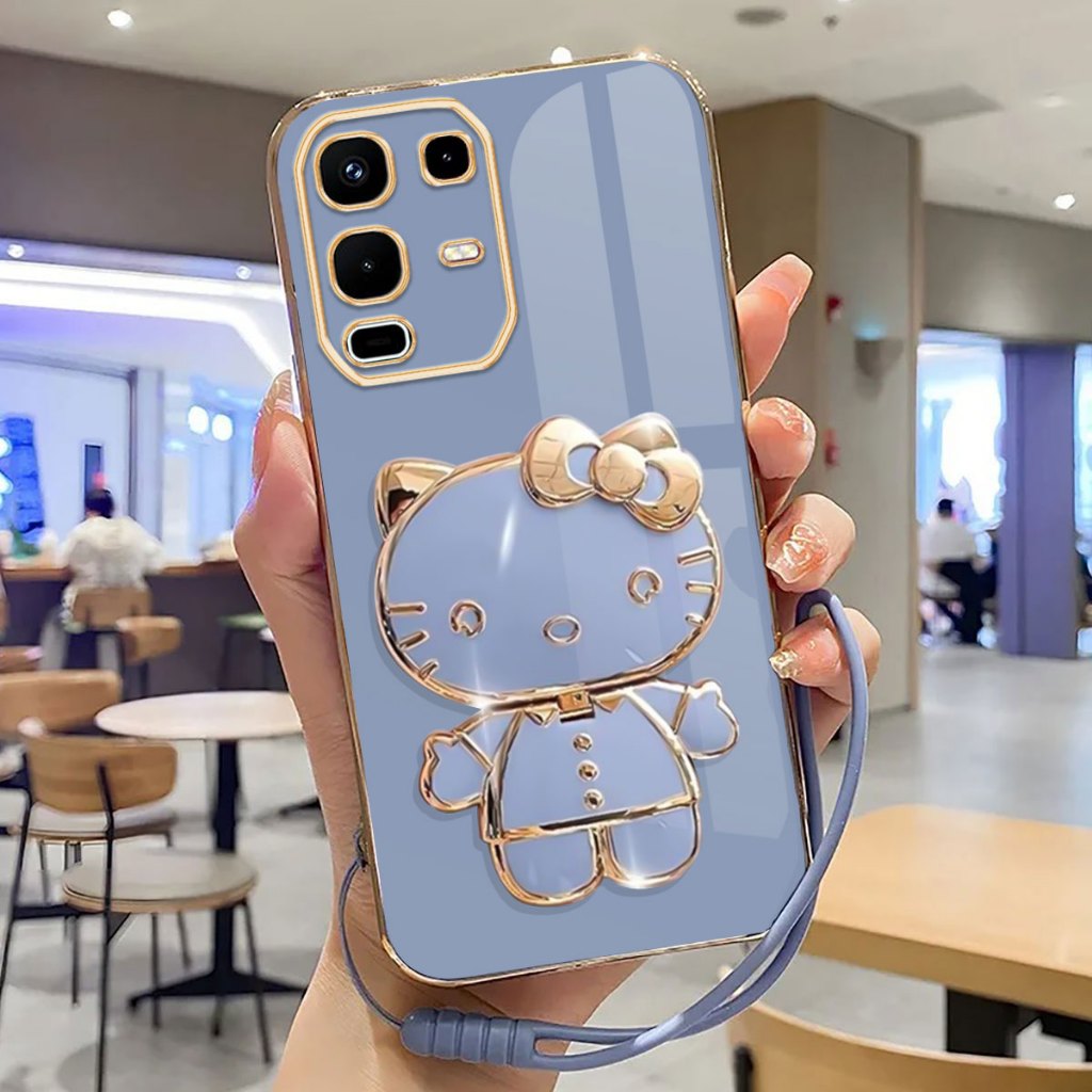 Case Infinix Note 50X Softcase Plating With Stand Holder Mirror Silicone Casing