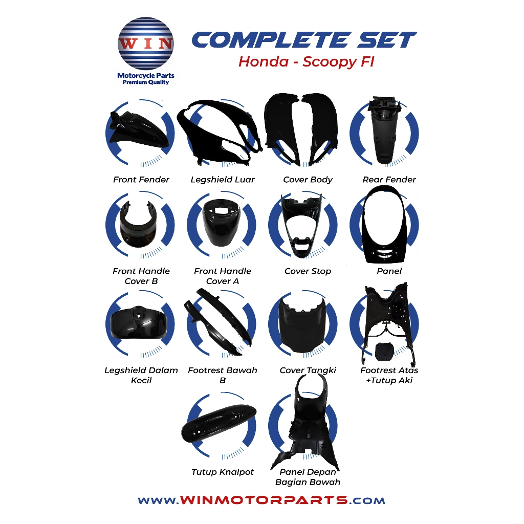 COMPLETE SET BODY SCOOPY FI HITAM