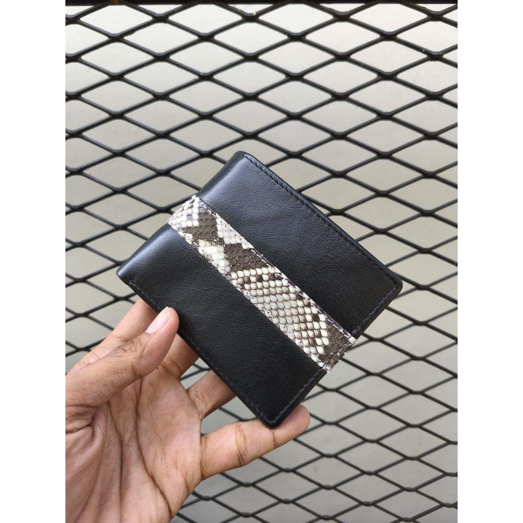 premium dompet pria kulit sapi kombinasi kulit python free grafir nama