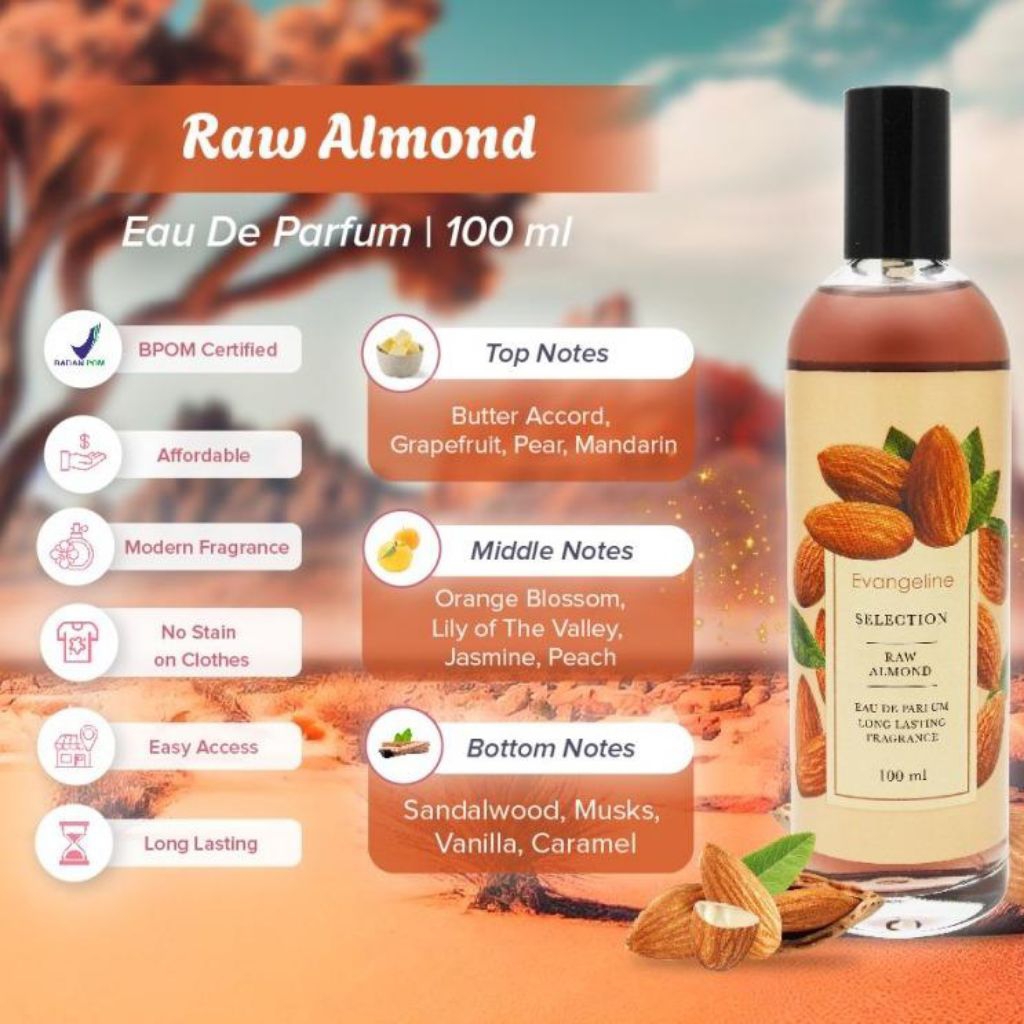 Evangeline selection Eau De Parfum 100ml Raw Almond