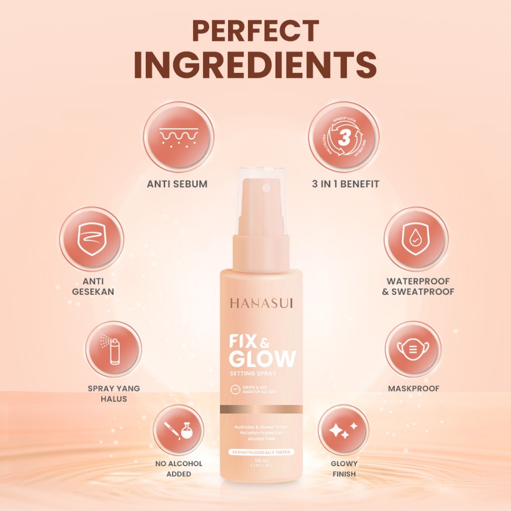 HANASUI FIX & GLOW SETTING SPRAY FACE MIST 60ML