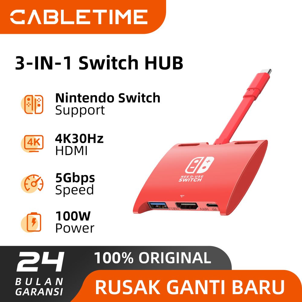 CABLETIME Nintendo Switch Dock USB C To HDMI PD USB 3.0 Docking