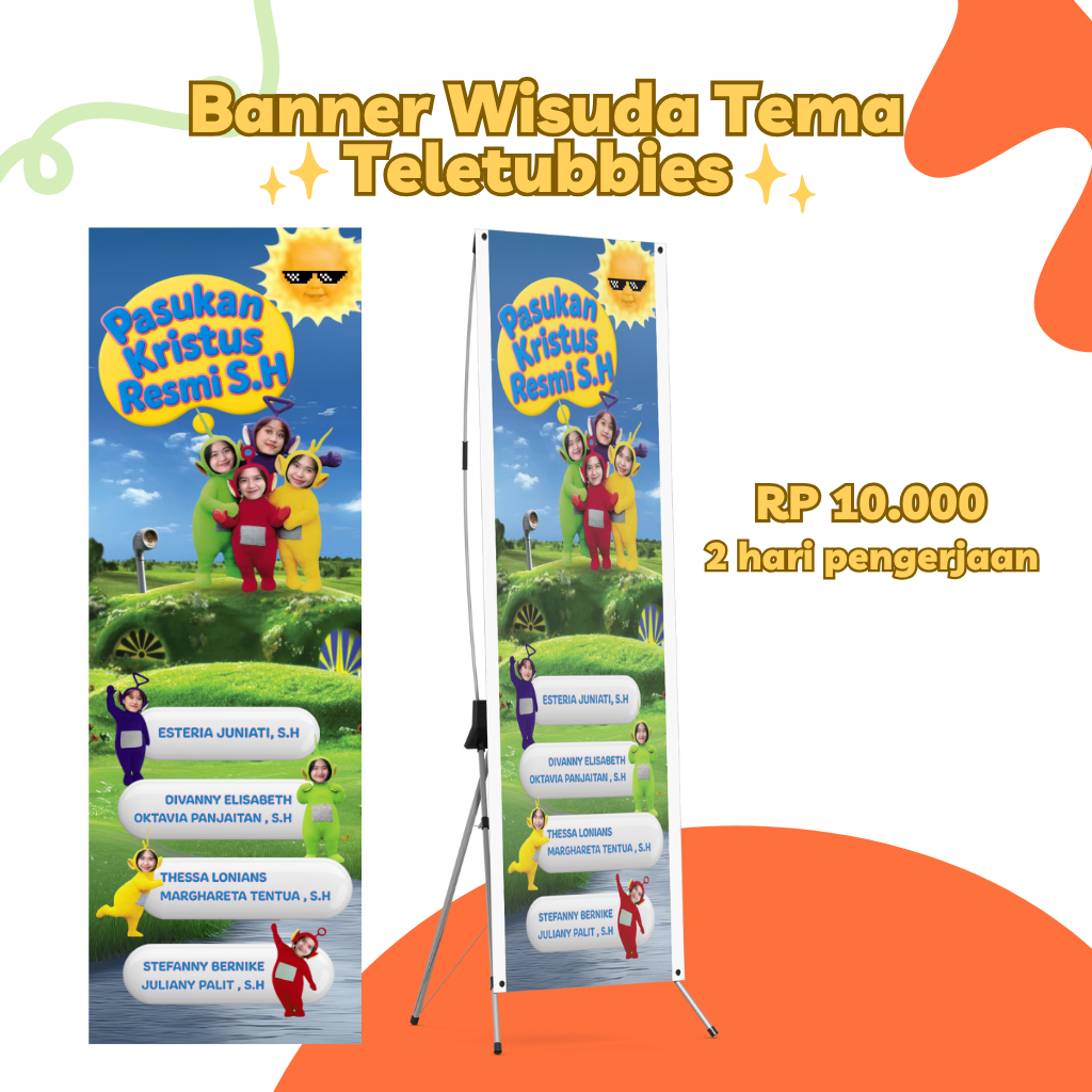 BANNER WISUDA TEMA TELETUBBIES (DIGITAL)