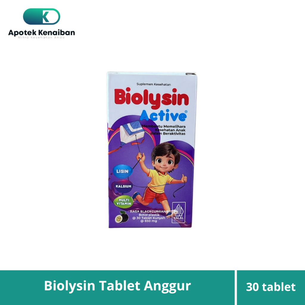 Biolysin Active Rasa Blackcurrant 30 Tablet Kunyah